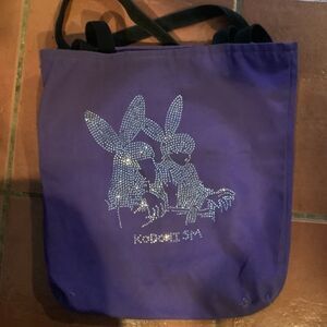 Rare Kodone Tote Bag Purple Bedazzled Studs